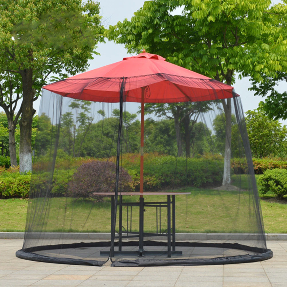 Cheap Goat Tents 300x230cm Cover Parasol Anti Mosquito Installation Straight Outdoor Umbrella Cover Mosquito Net Mesh Garden Deck Tents 